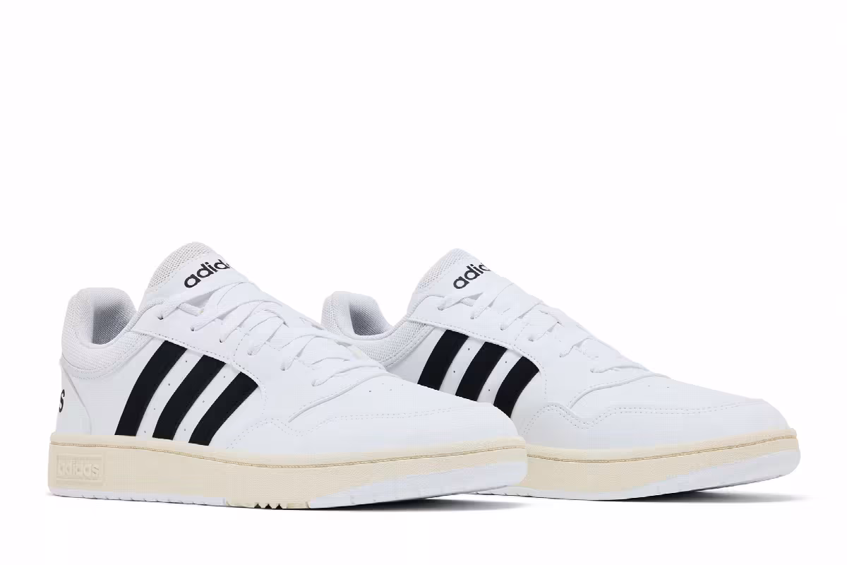 adidas Hoops 3.0 Low White Black, view 9