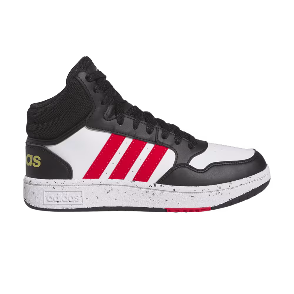 Adidas Hoops Mid J Black White Vivid Red