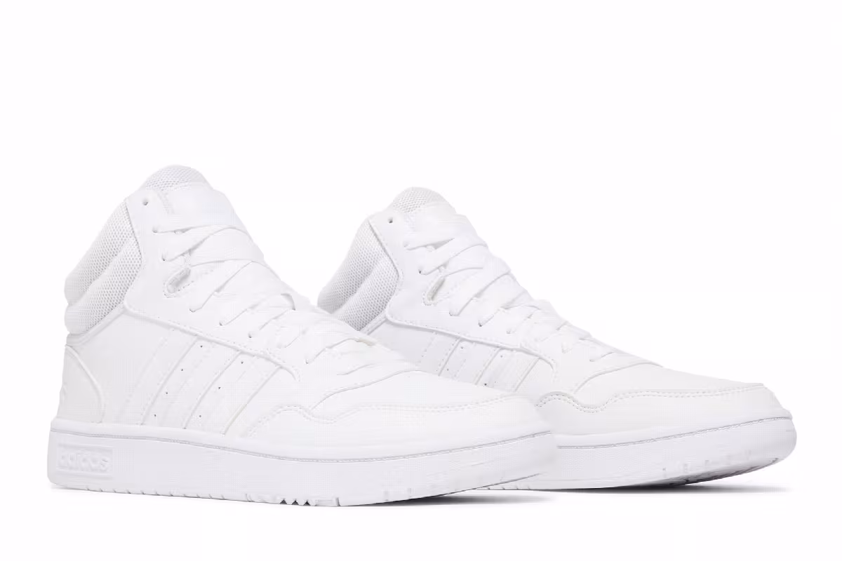 Adidas Women's Hoops 3.0 Mid White Dash Grey, view 9