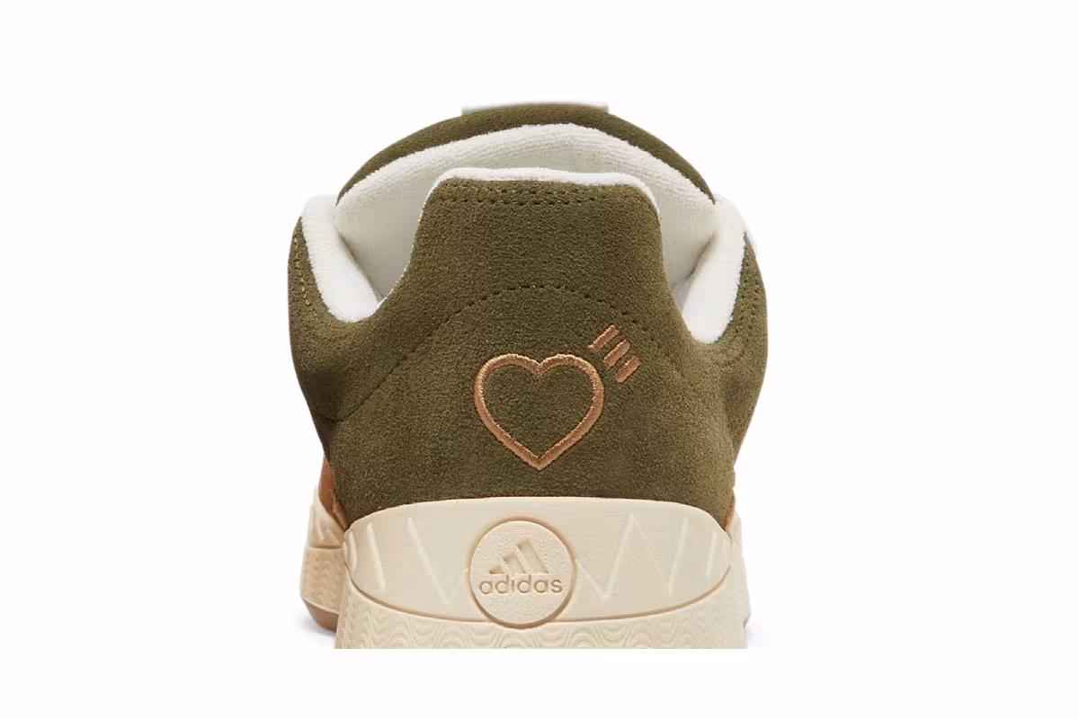 Human Made x adidas Adimatic Dust Green Cream White, view 8