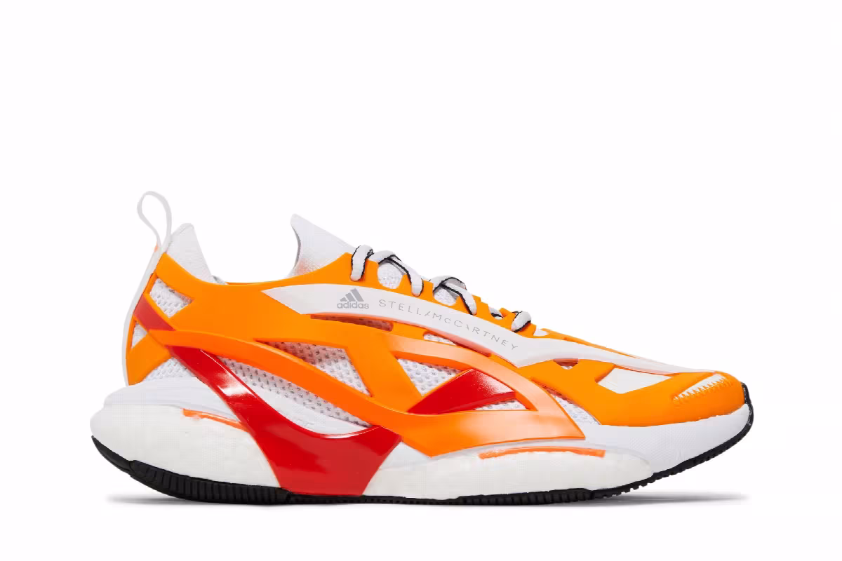Stella McCartney x adidas Women's SolarGlide Crew Orange White, view 2