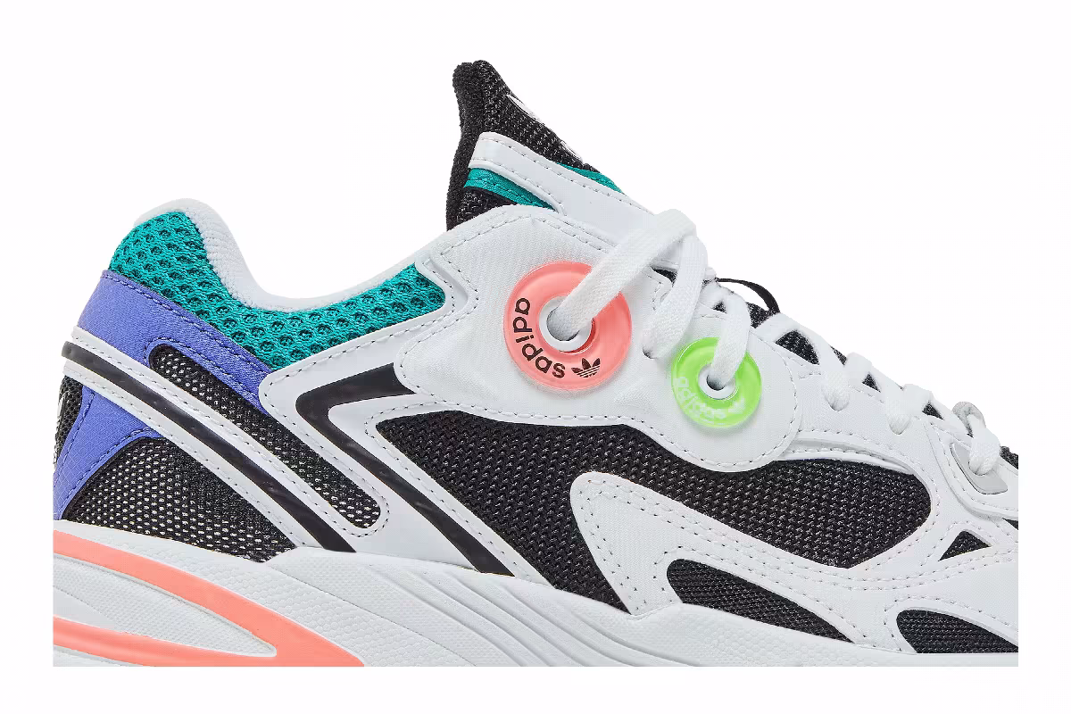 adidas Women's Astir White Black Acid Red, view 3