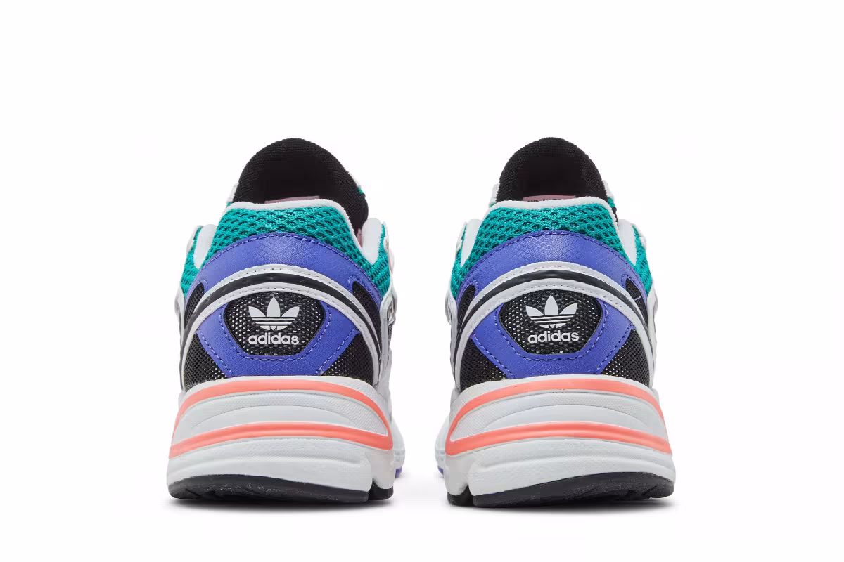 adidas Women's Astir White Black Acid Red, view 7