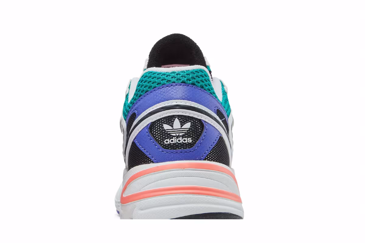 adidas Women's Astir White Black Acid Red, view 8