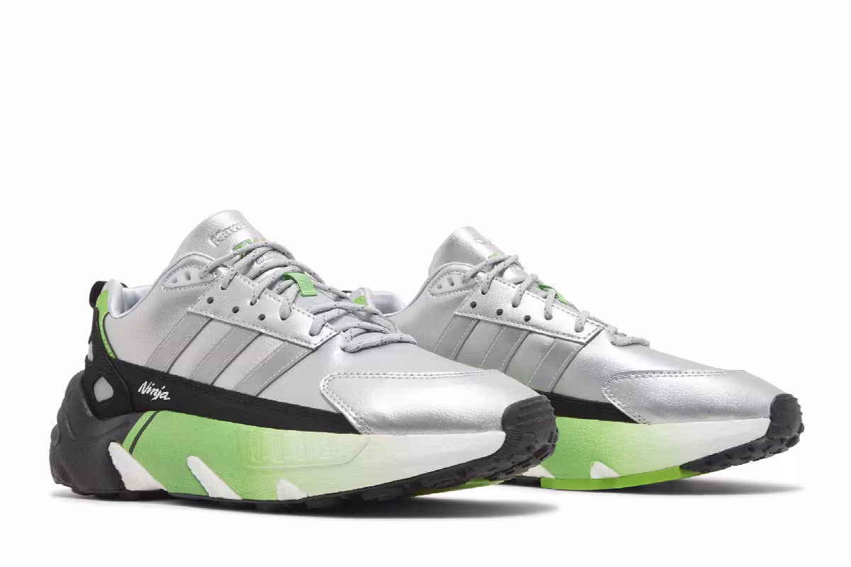 Kawasaki Ninja x adidas ZX 22 Boost Silver Metallic, view 9