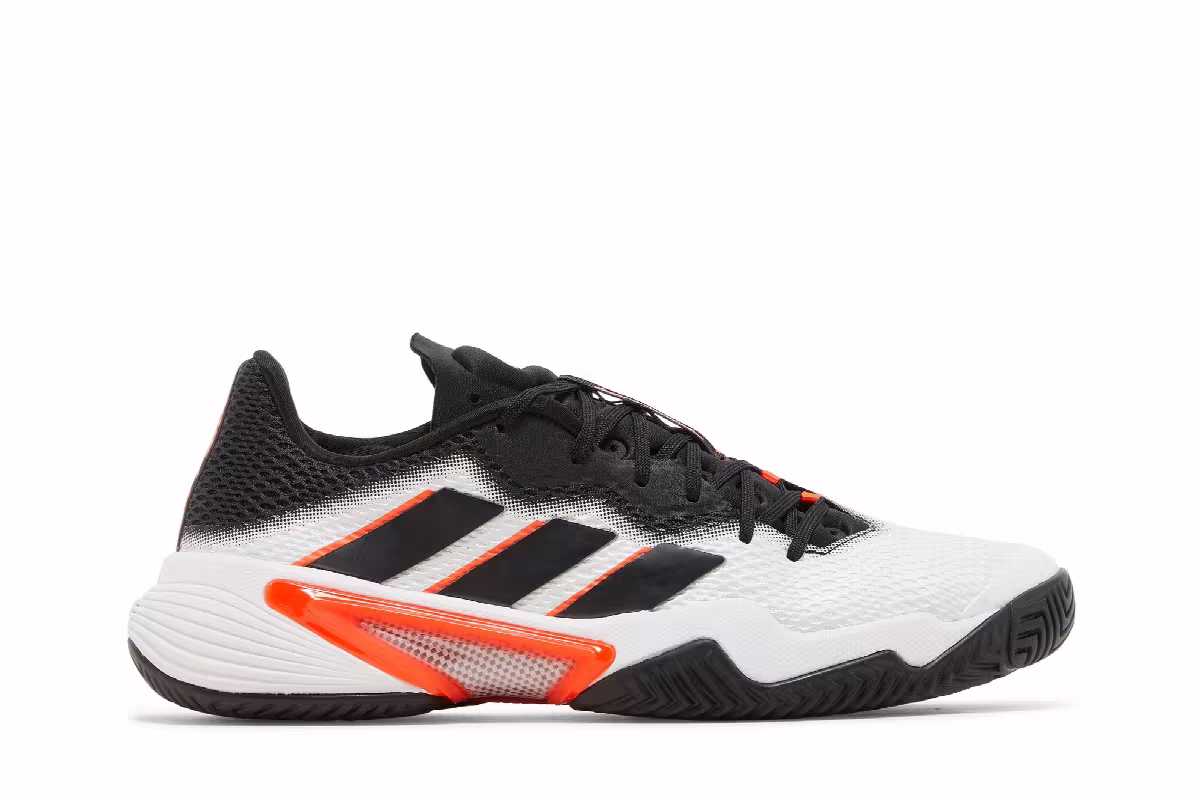 adidas Barricade White Black Solar Red, view 2