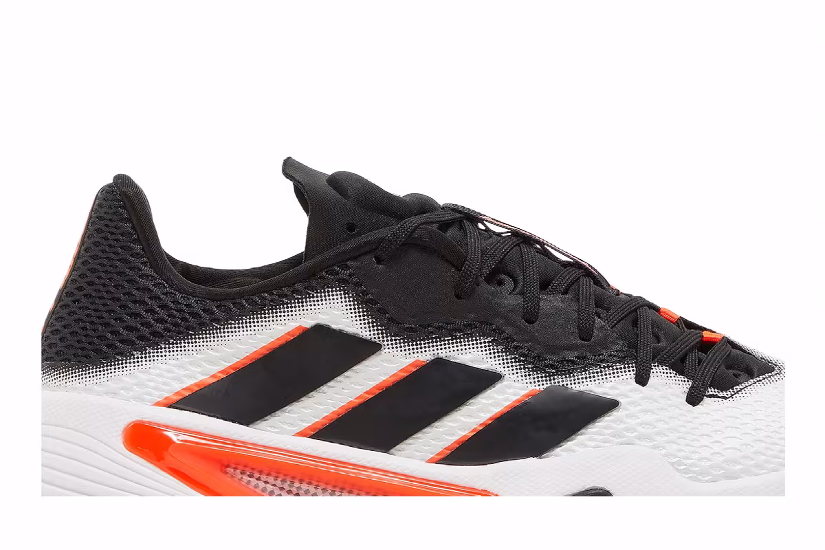 adidas Barricade White Black Solar Red, view 3