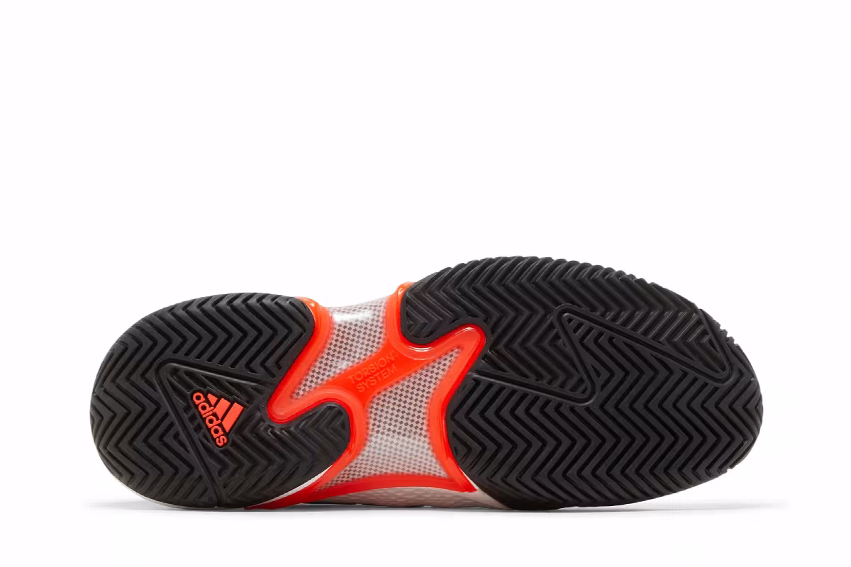 adidas Barricade White Black Solar Red, view 5