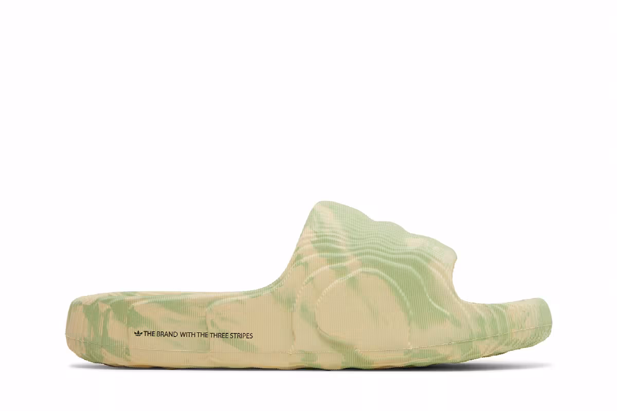 adidas Adilette 22 Slides Magic Lime Desert Sand, view 2