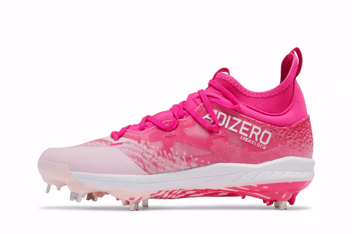 adidas Adizero Afterburner NWV Cleats Team Shock Pink, view 4