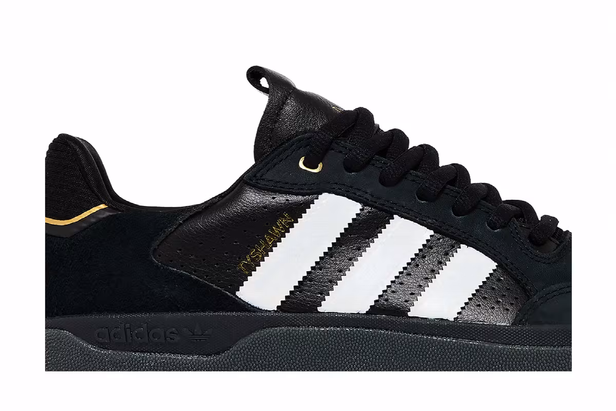 Adidas Tyshawn Low Black Gold Metallic, view 3