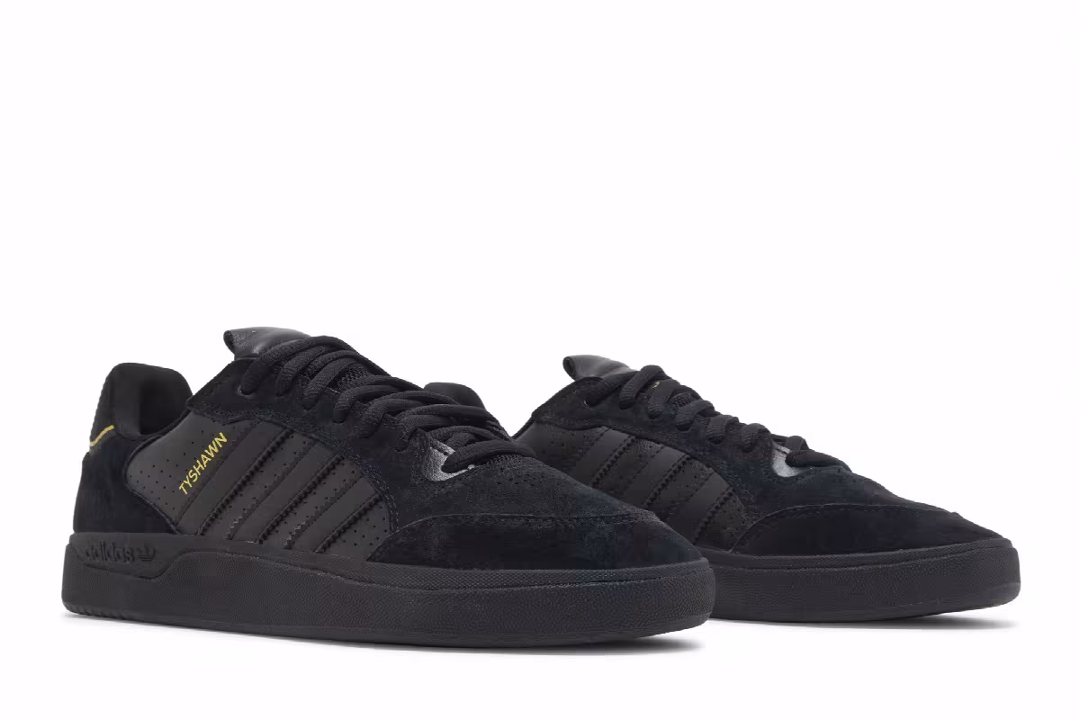 adidas Tyshawn Low Black Gold Metallic, view 9
