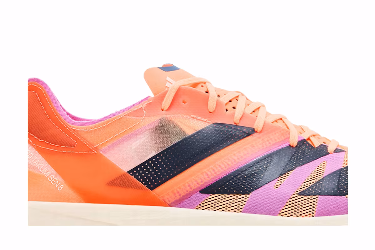adidas Adizero Takumi Sen 8 Beam Orange Pulse Lilac, view 3