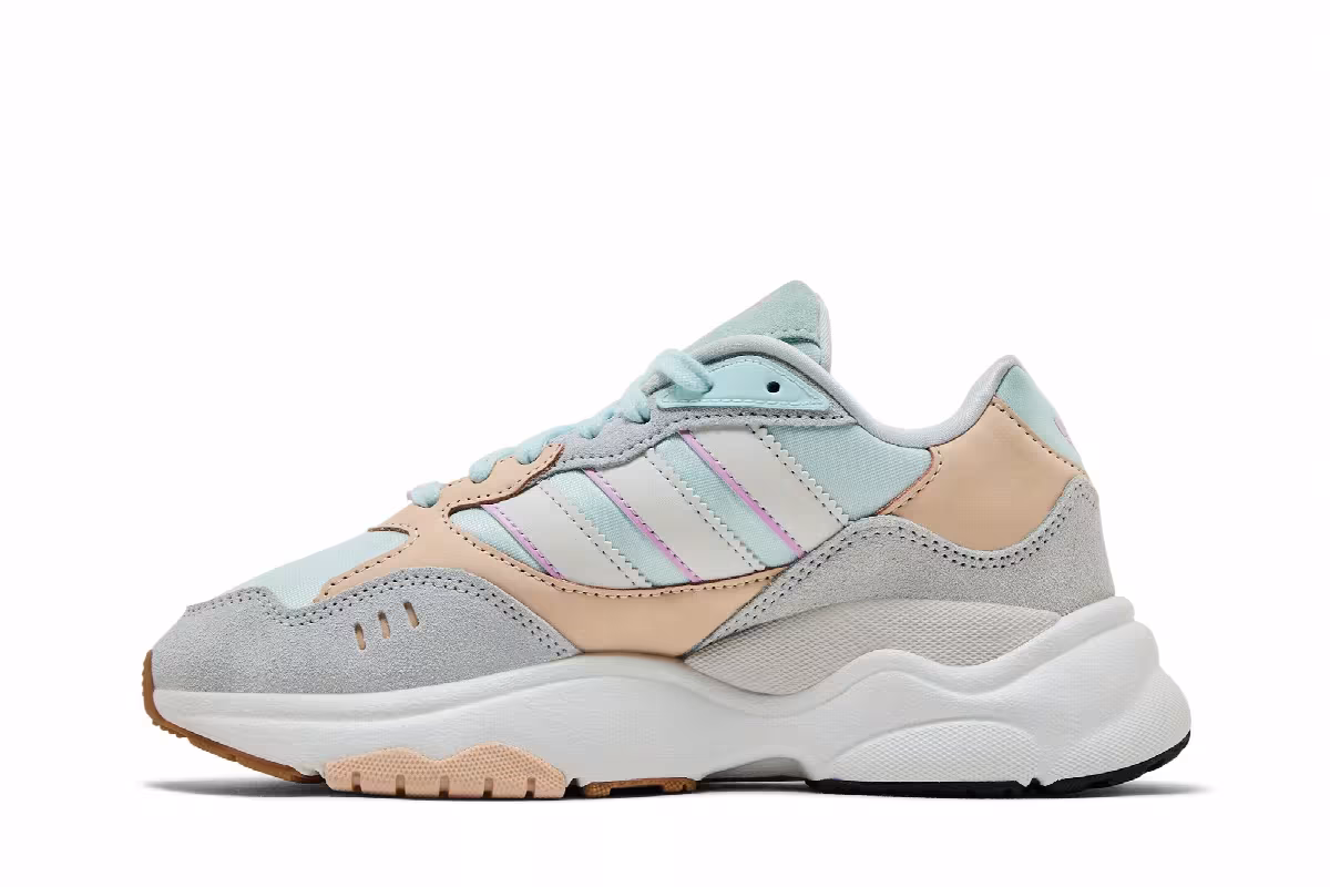 adidas Women's Retropy F90 Almost Blue Bliss Orange, view 4