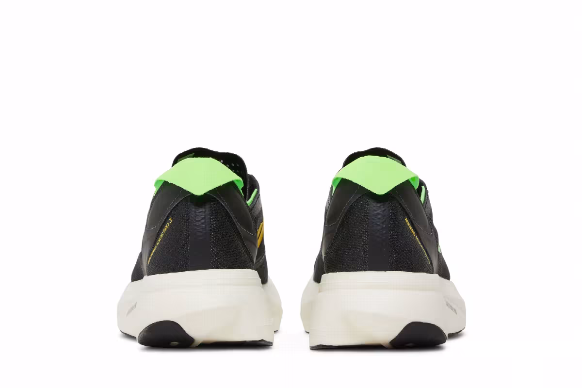 adidas Men's Adizero Adios Pro 3 Core Black Solar Green, view 7