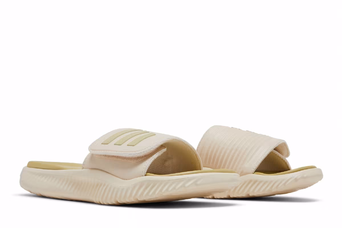 Adidas Alphabounce Slide Wonder White Sandy Beige Metallic, view 9