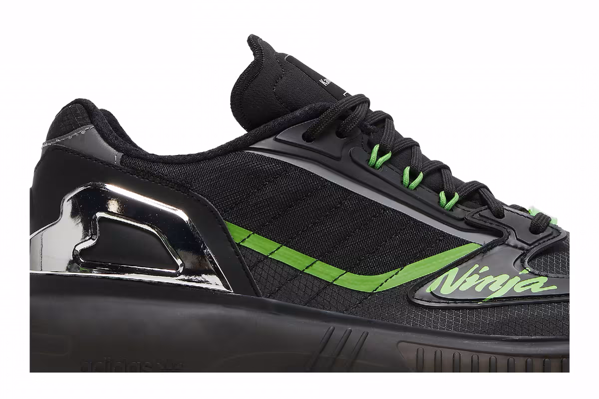 Kawasaki Ninja x adidas ZX 5000 Boost Black Green, view 3