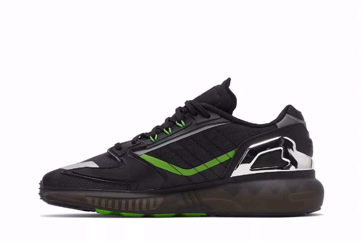 Kawasaki Ninja x adidas ZX 5000 Boost Black Green, view 4