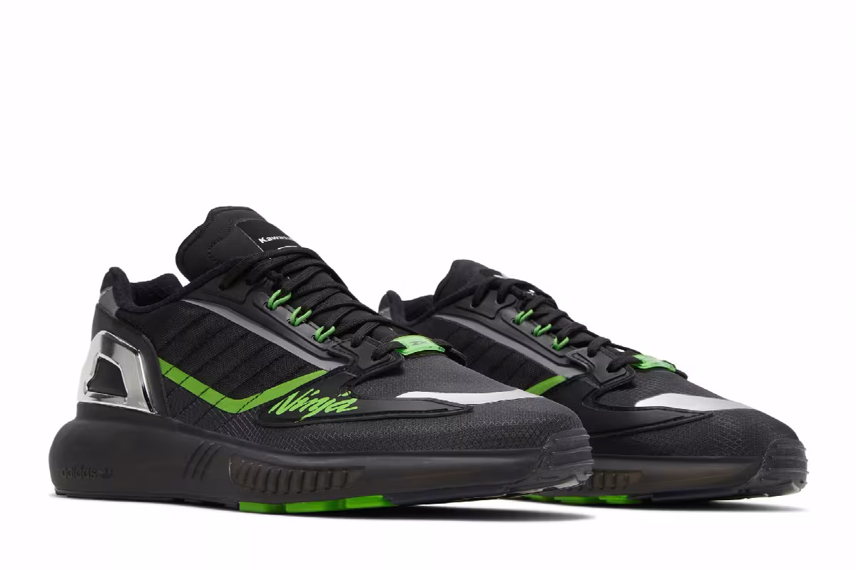 Kawasaki Ninja x adidas ZX 5000 Boost Black Green, view 9
