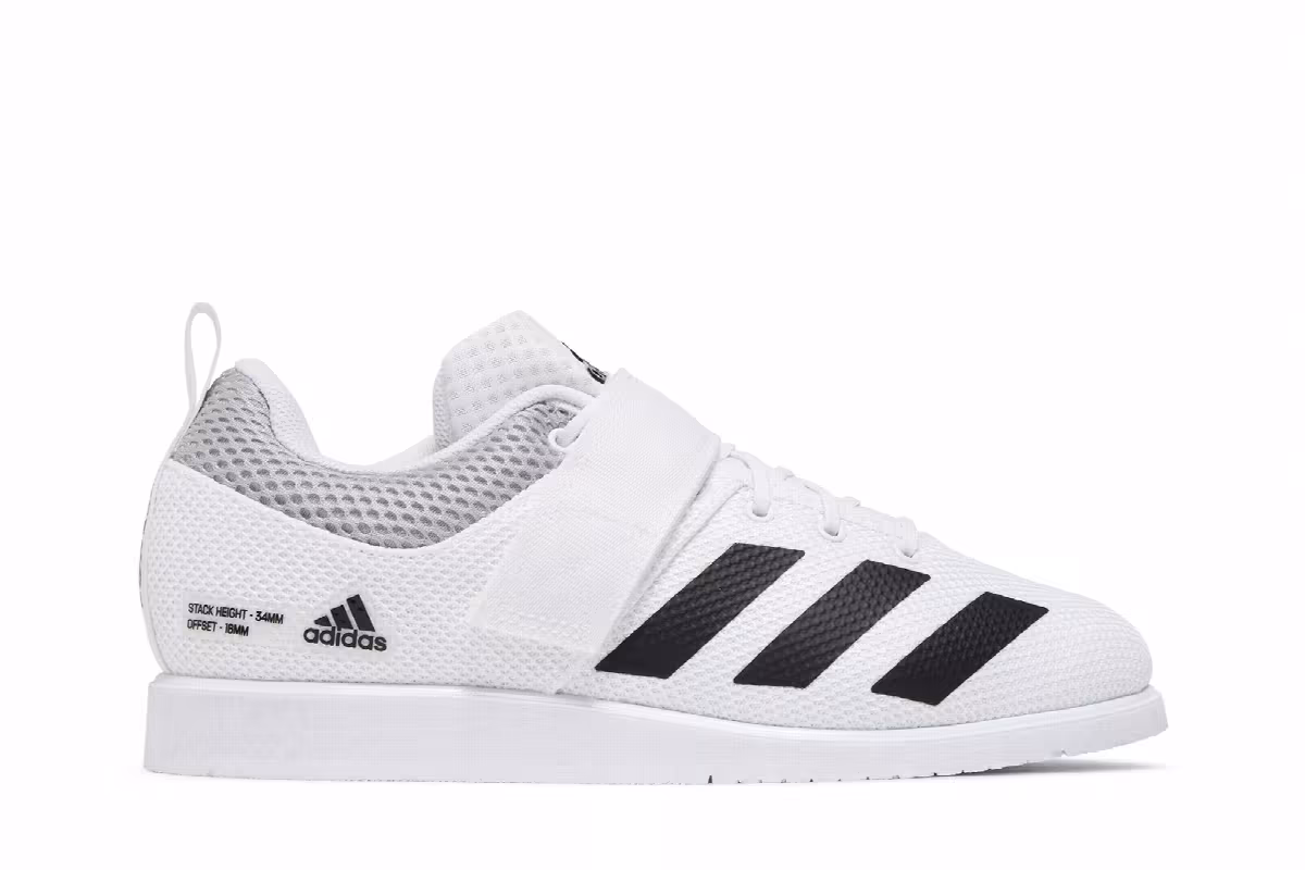 adidas Powerlift 5 White Black Grey, view 2