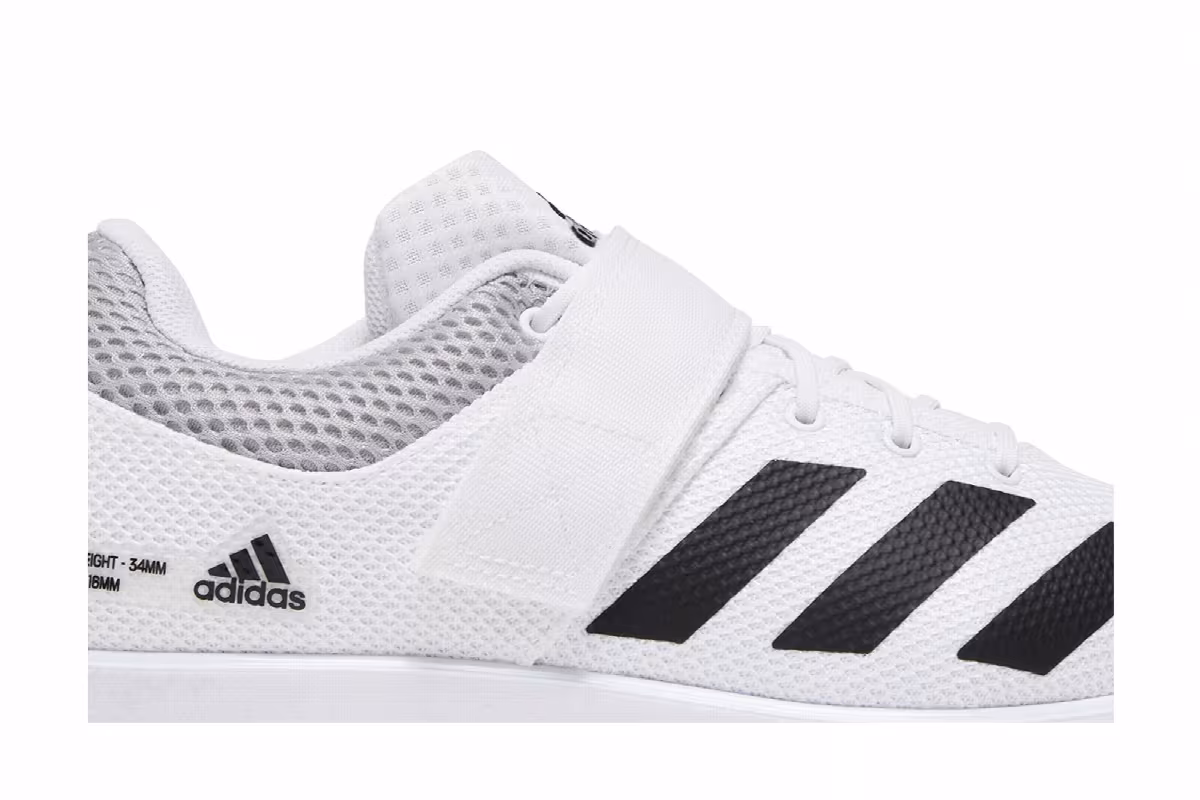 adidas Powerlift 5 White Black Grey, view 3