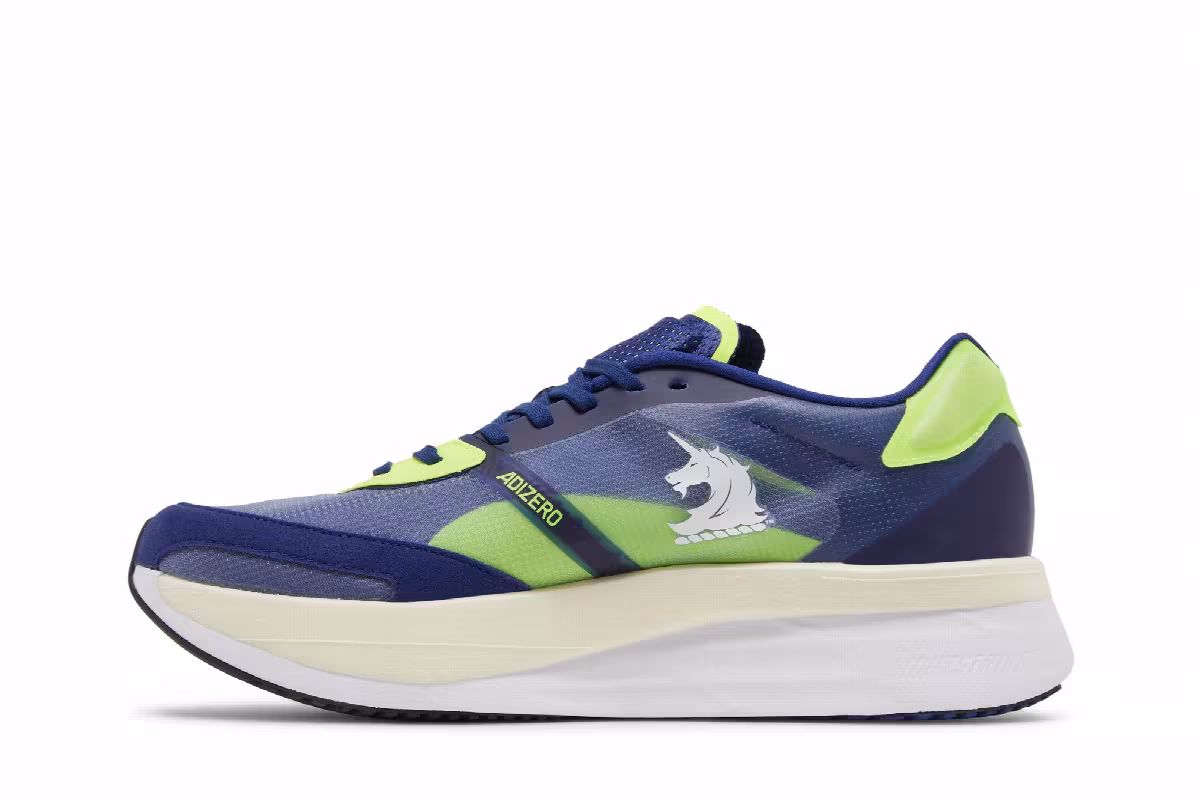 Adidas Adizero Boston 10 Victory Blue Solar Yellow, view 4