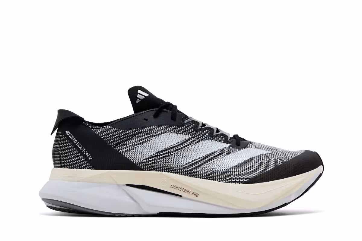 adidas Adizero Boston 12 Black White, view 2