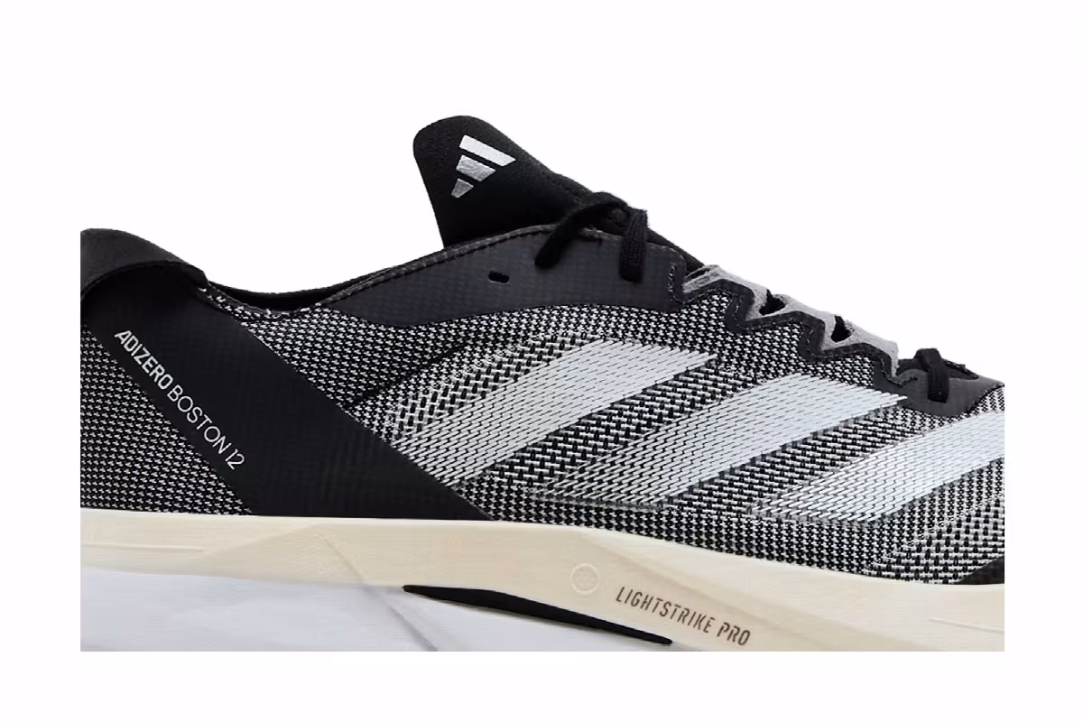 adidas Adizero Boston 12 Black White, view 3