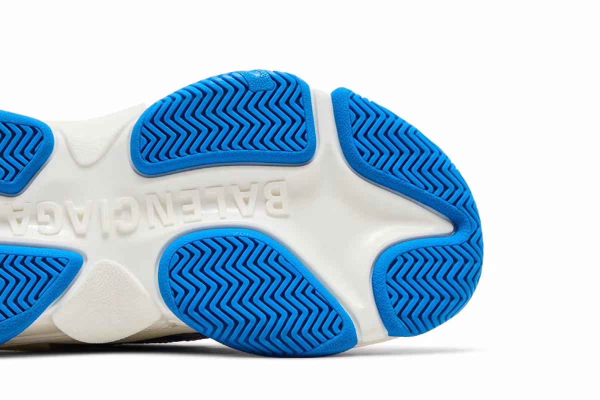 Balenciaga x adidas Women's Triple S Sneaker White Blue, view 6