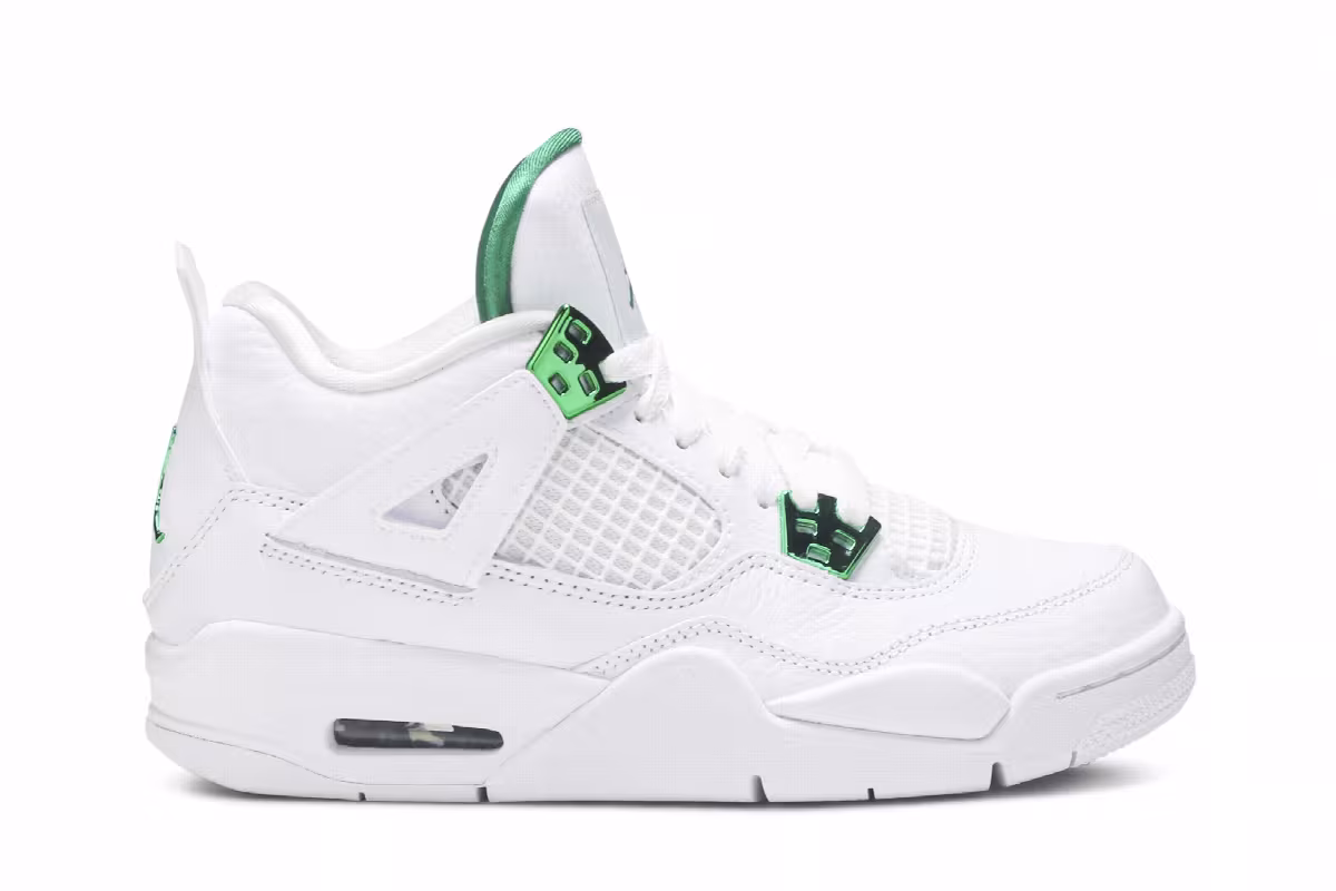 Air Jordan 4 GS Green Metallic, view 2