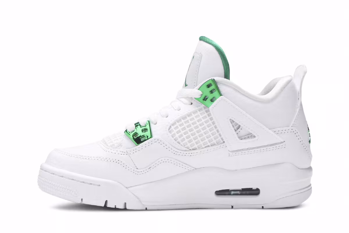 Air Jordan 4 GS Green Metallic, view 4