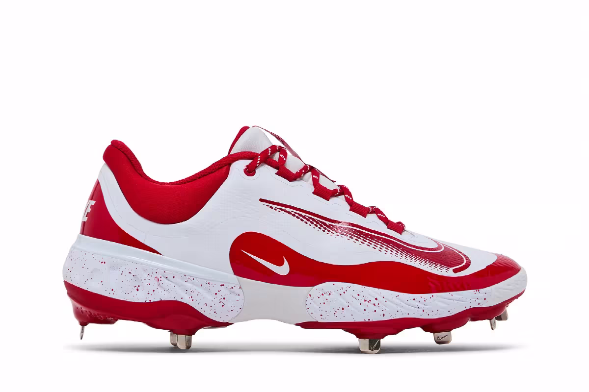 Nike Alpha Huarache Elite 4 Low White University Red, view 2
