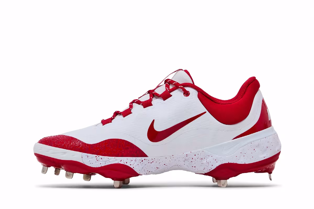 Nike Alpha Huarache Elite 4 Low White University Red, view 4