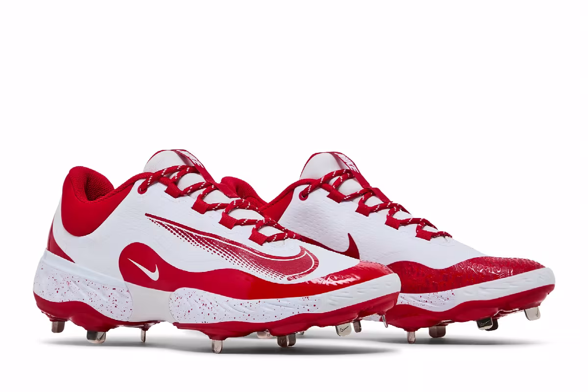Nike Alpha Huarache Elite 4 Low White University Red, view 9