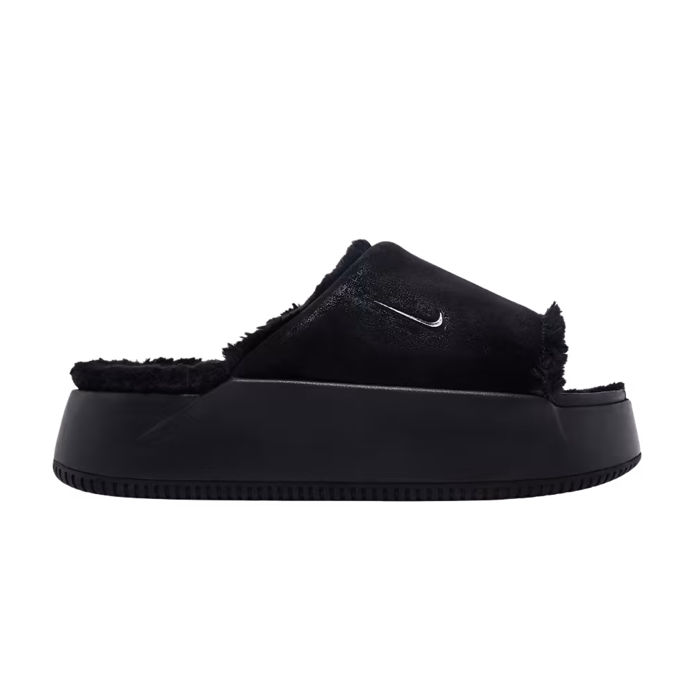 Nike Women's Calm Elevation Fur Slide Black