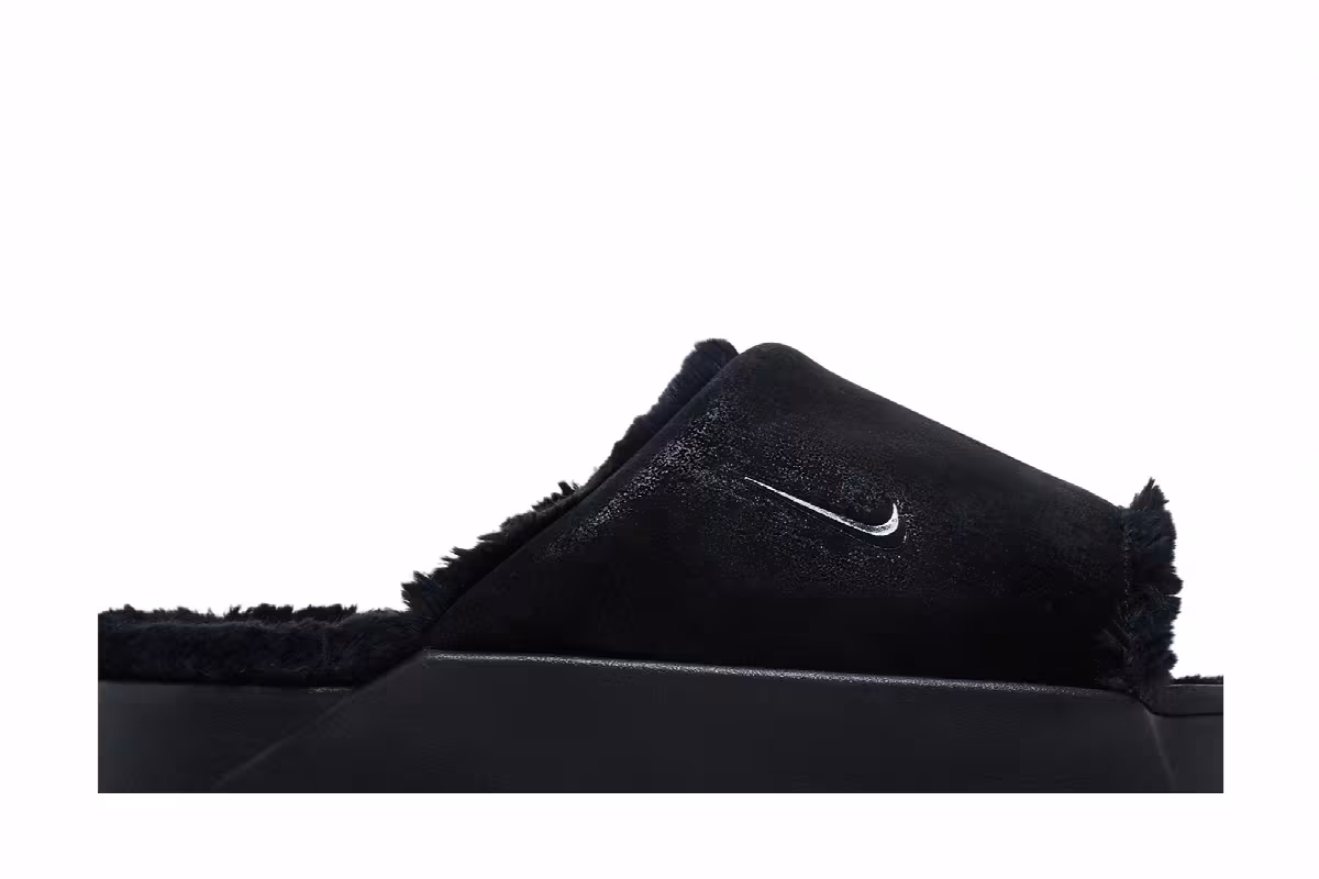Nike Women's Calm Elevation Fur Slide Black, view 3