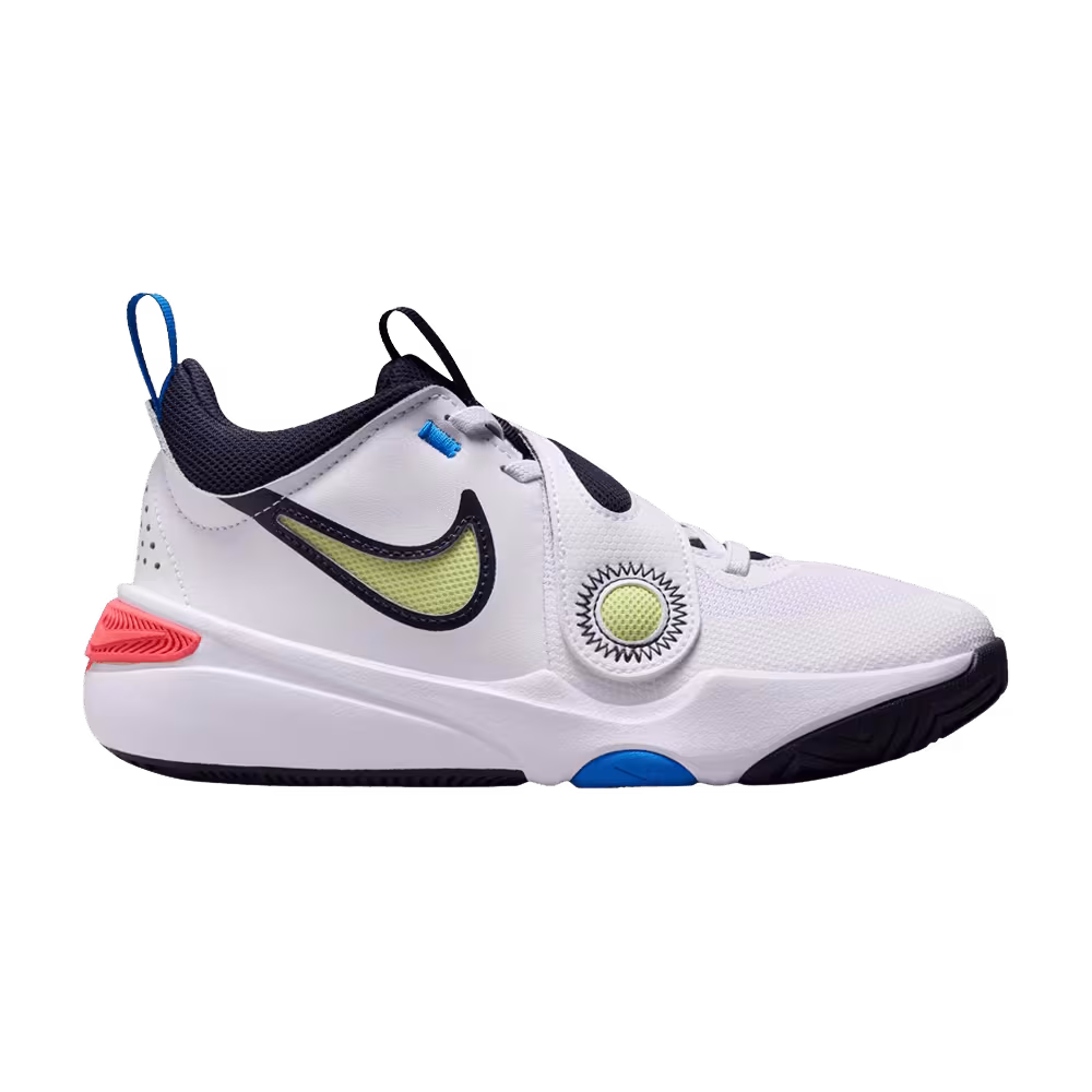 Nike Team Hustle D11 GS White Photo Blue Light Lemon Twist