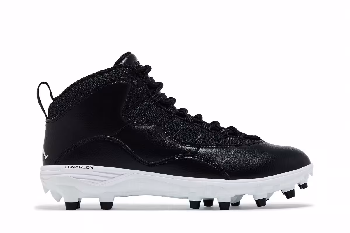 Air Jordan 10 TD Mid Black White, view 2