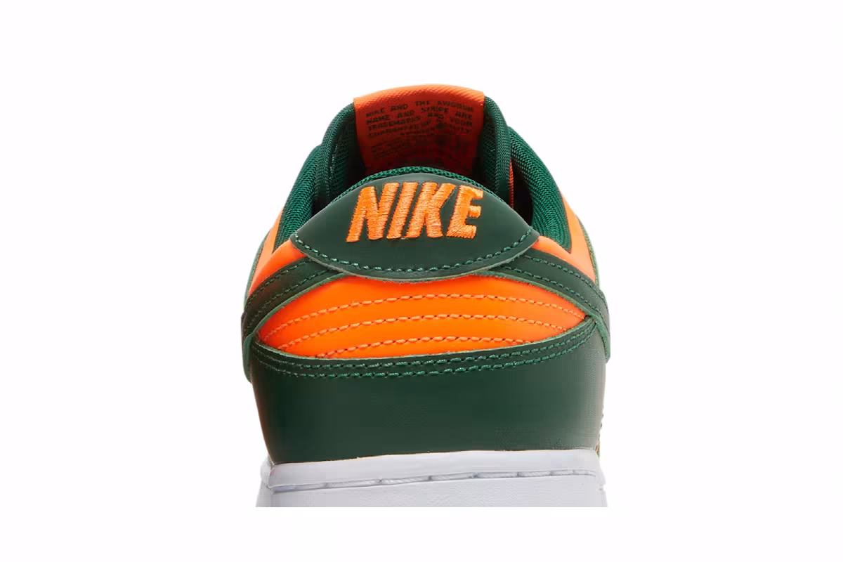 Nike Dunk Low Miami Hurricanes, view 8