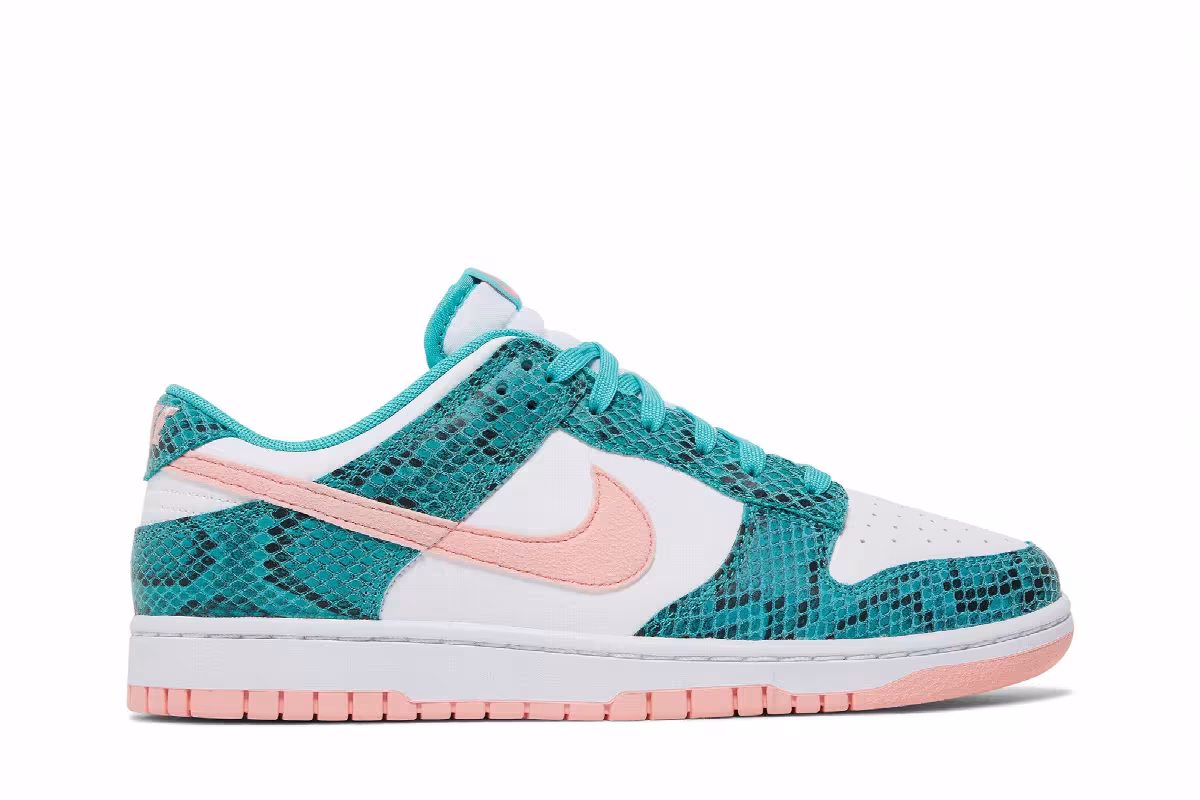 Nike Dunk Low Washed Teal Snakeskin, view 2