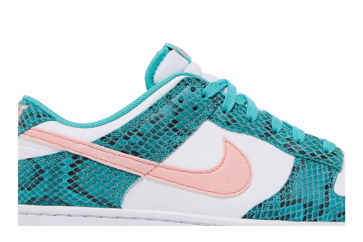 Nike Dunk Low Washed Teal Snakeskin, view 3