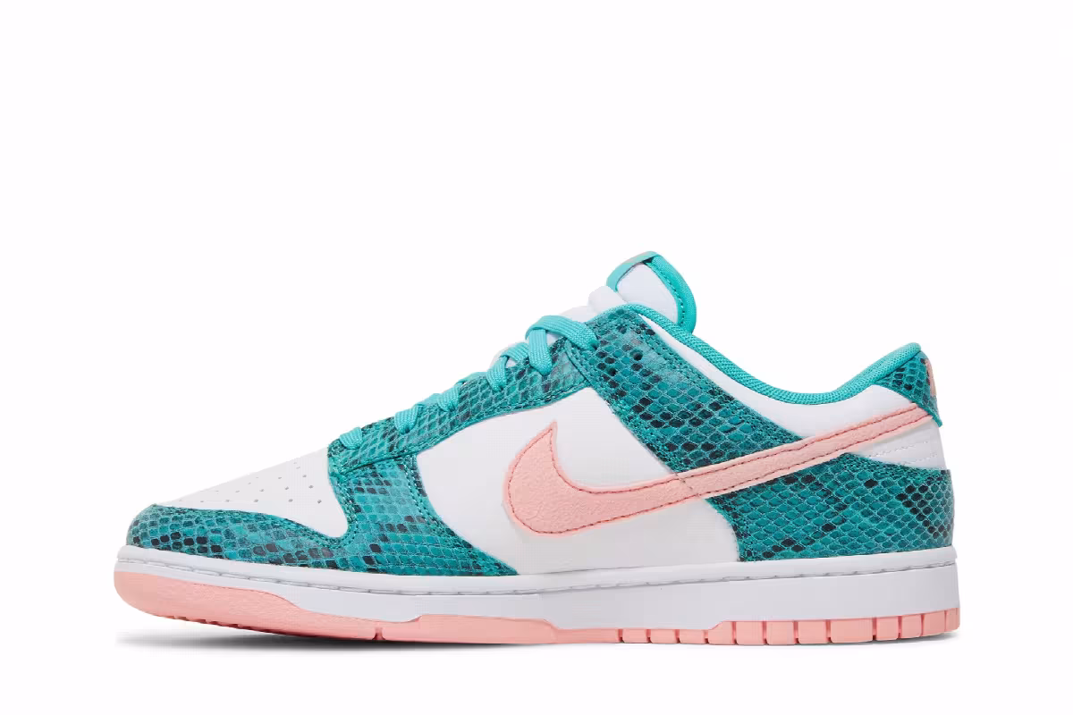 Nike Dunk Low Washed Teal Snakeskin, view 4