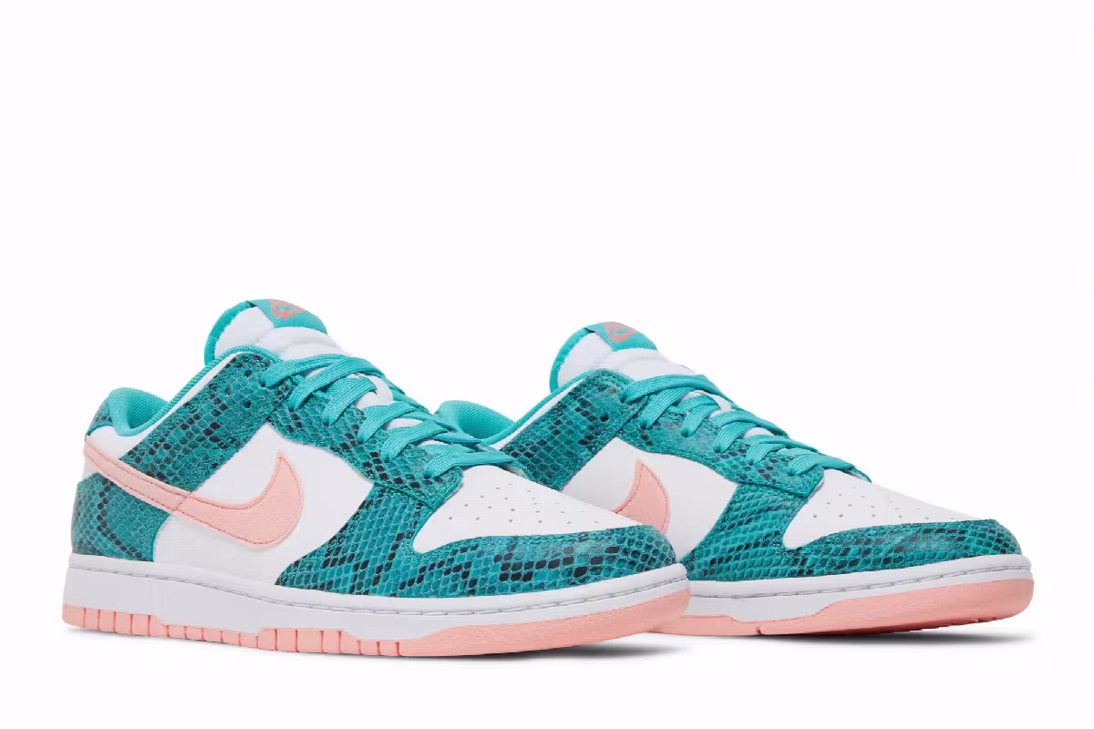 Nike Dunk Low Washed Teal Snakeskin, view 9