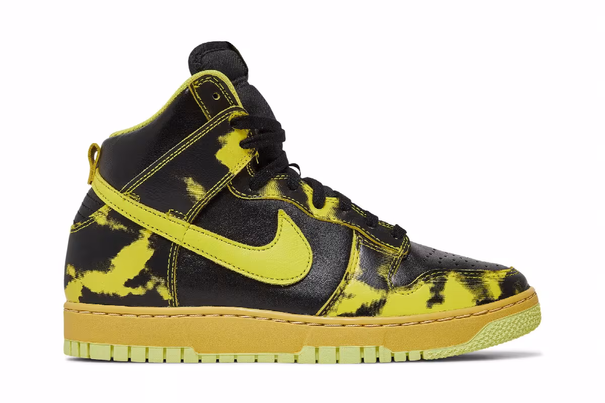 Nike Dunk High 1985 Yellow Acid Wash, view 2