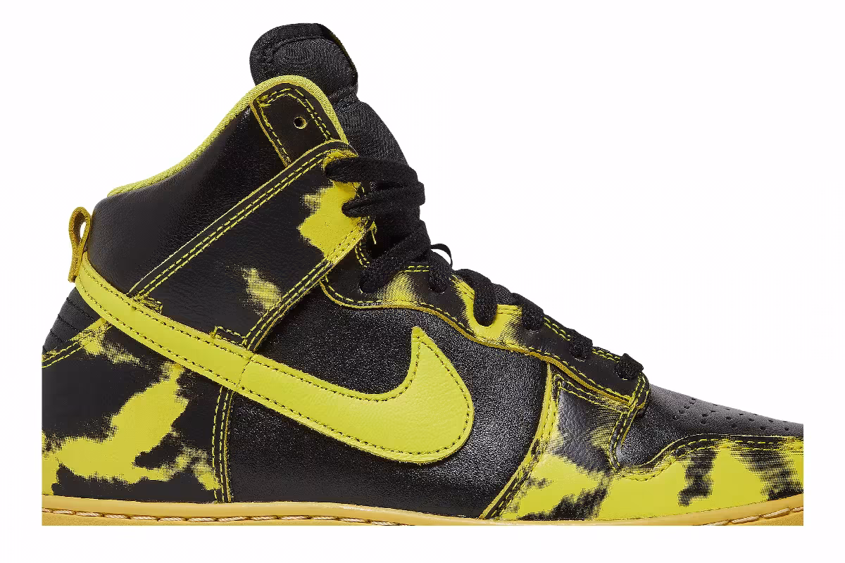 Nike Dunk High 1985 Yellow Acid Wash, view 3