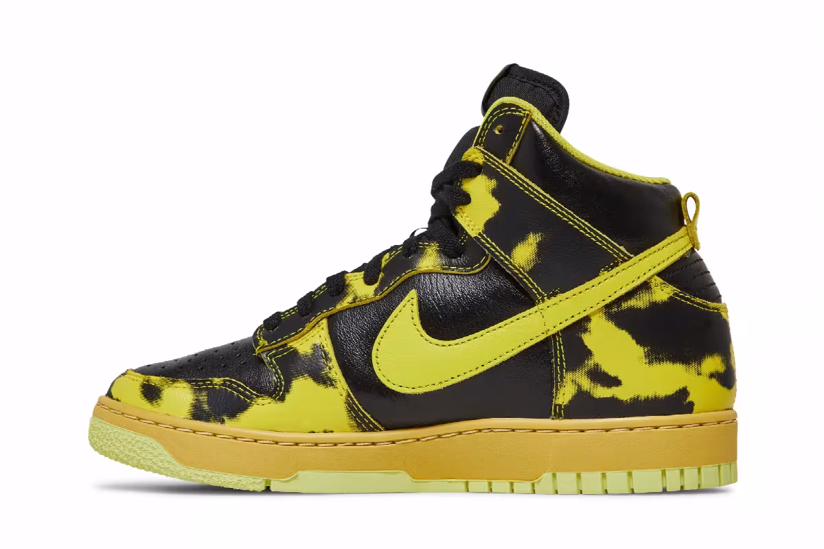 Nike Dunk High 1985 Yellow Acid Wash, view 4