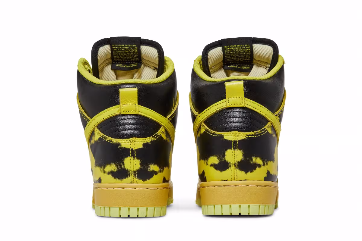 Nike Dunk High 1985 Yellow Acid Wash, view 7