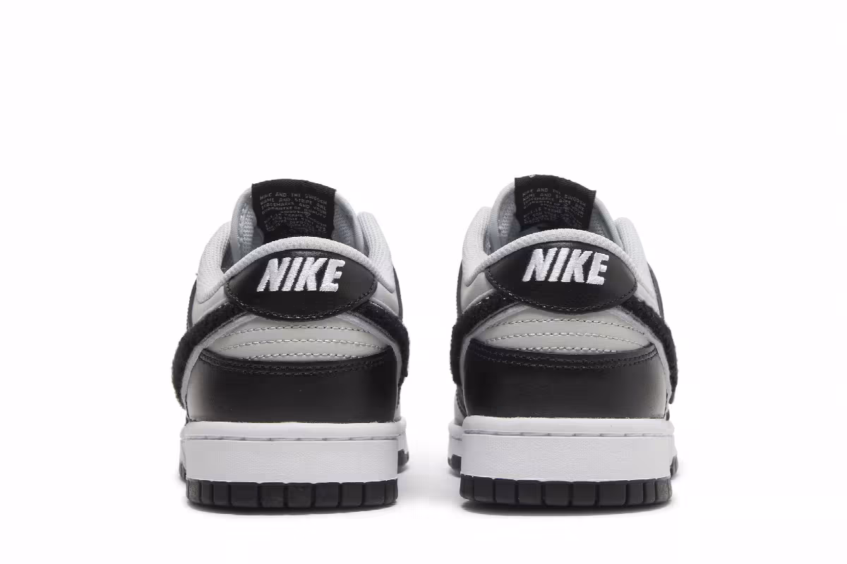 Nike Dunk Low Chenille Swoosh - Black Grey Fog, view 7