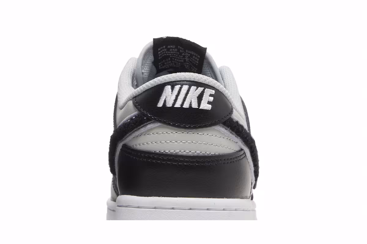 Nike Dunk Low Chenille Swoosh - Black Grey Fog, view 8