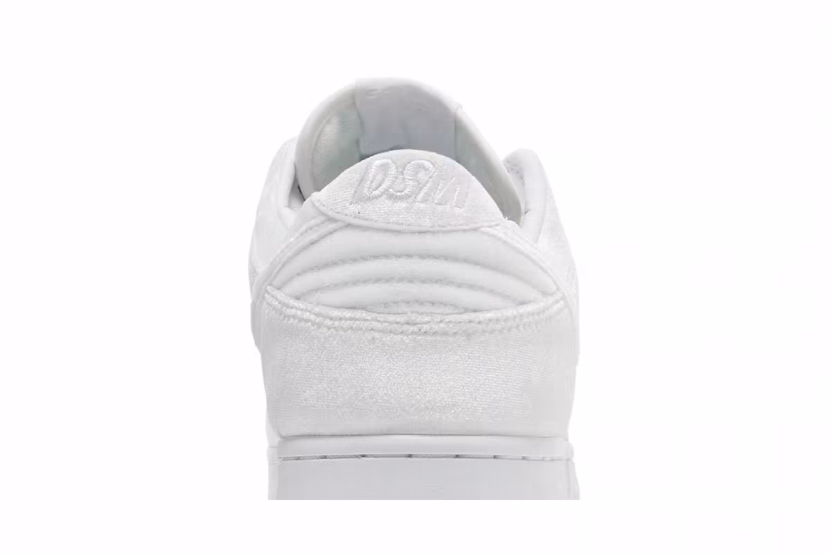Dover Street Market x Nike Dunk Low White Velvet, view 8